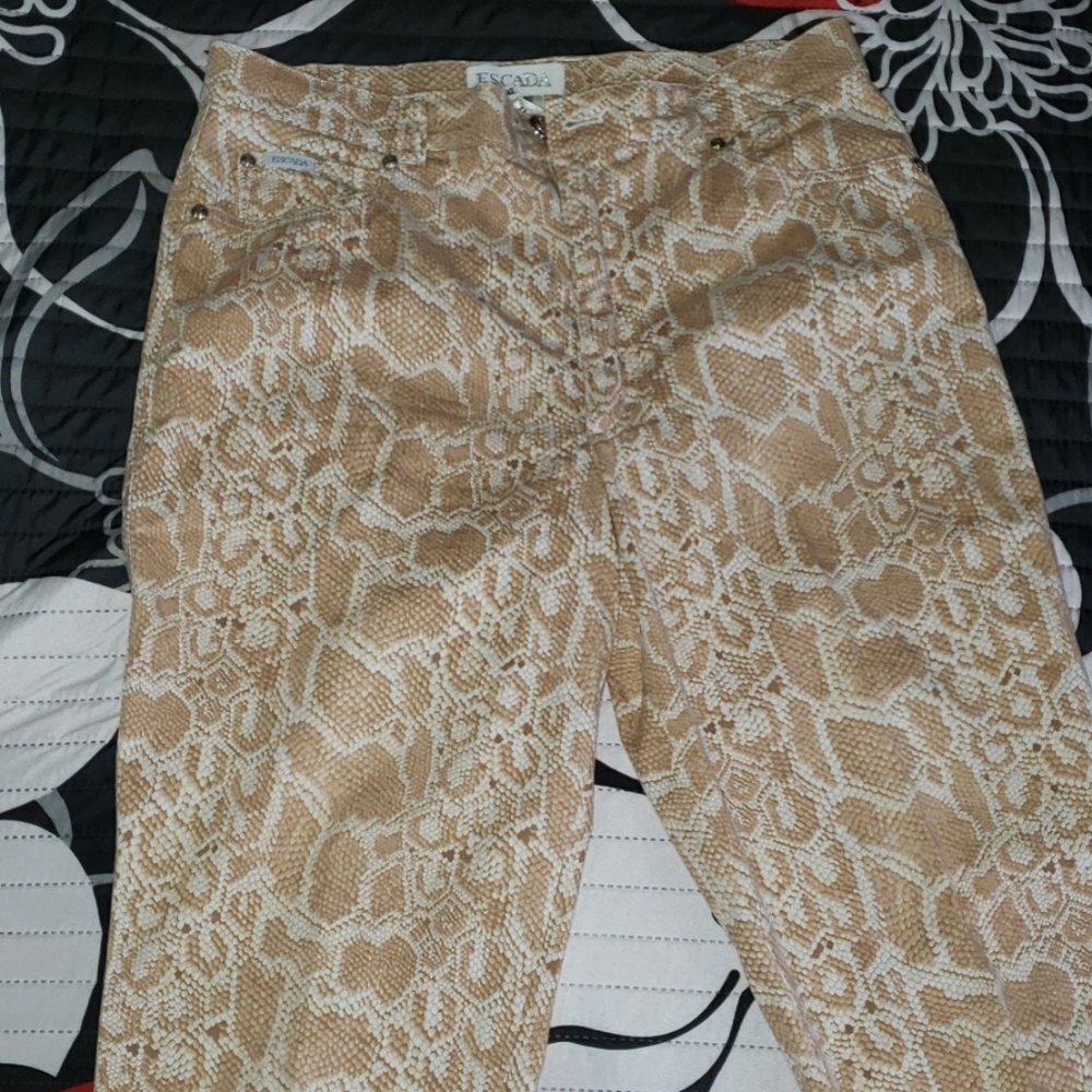 Escada Snake Skin Patterned Pants - image 1